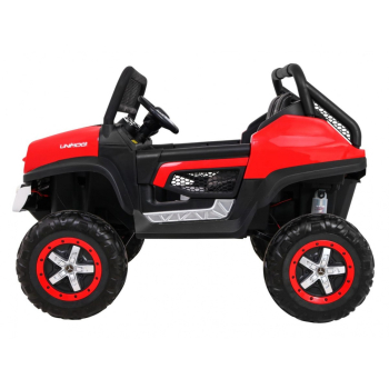 Mercedes Benz Unimog dla dzieci Czerwony + Napęd 4x4 + Pilot + Bagażnik + Wolny Start + MP3 LED